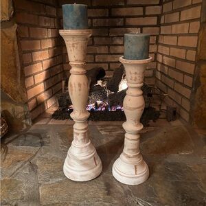 Rustic Cream Candle Holders candles not included